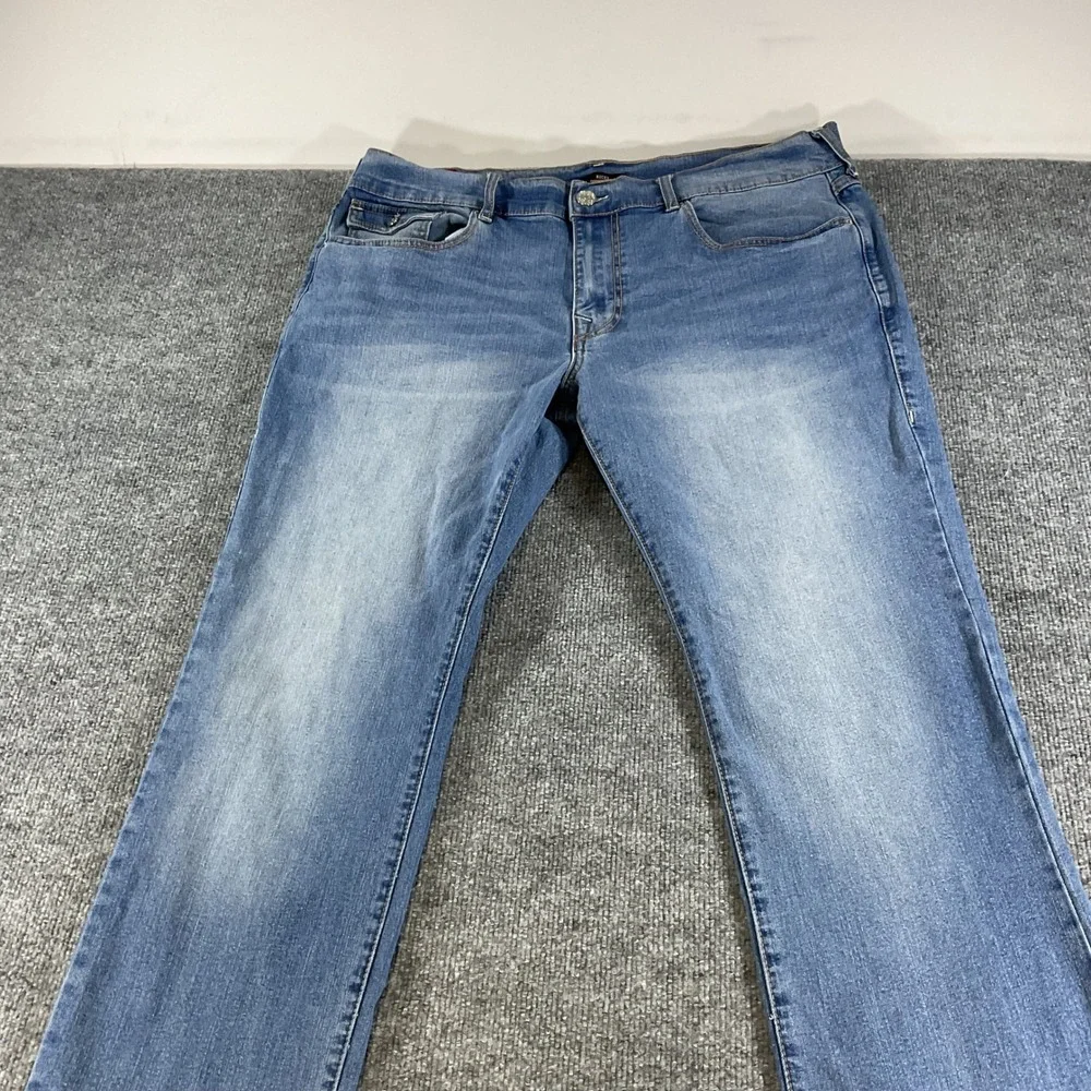 True Religion Ricky Relaxed Straight Jeans Mens 40x34 Blue Stretch Denim Pants